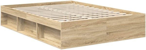 vidaXL Bettrahmen mit Kopfteil Sonoma 140x190 cm Holzwerkstoff 3407870 Bild 4
