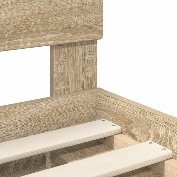 vidaXL Bettrahmen mit Kopfteil Sonoma 140x190 cm Holzwerkstoff 3407870 Bild 9