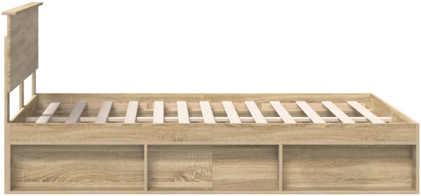 vidaXL Bettrahmen mit Kopfteil Sonoma 140x190 cm Holzwerkstoff 3407870 Bild 7