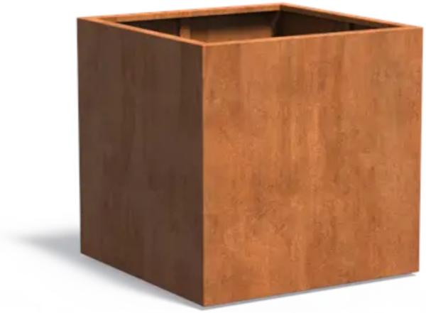 Adezz Pflanzgefäß Carrez Standard Quadrat aus Corten-Stahl Pflanzkübel Größe 100x100x100 cm