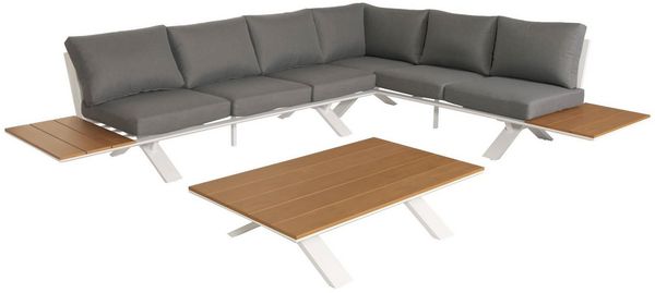 MCW Loungeset MCW-M62, (3-tlg), Mit verstellbaren Bodenschonern um Unebenheiten auszugleichen