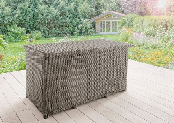 Destiny Kissenbox CASA (1-tlg), Polyrattan, Deckel mit Gasdruckfeder, inkl. Inlett mit Reißverschluß