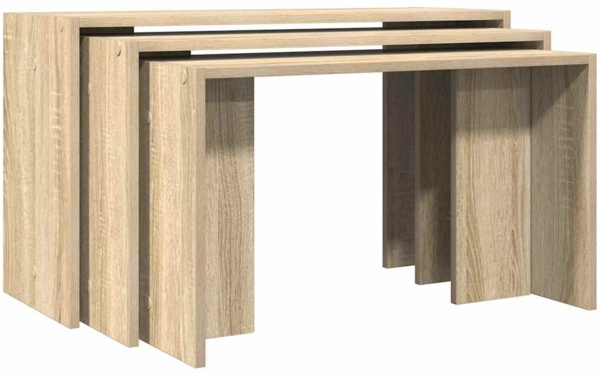 vidaXL Satztische 3 Stk. Sonoma-Eiche Holzwerkstoff 858535
