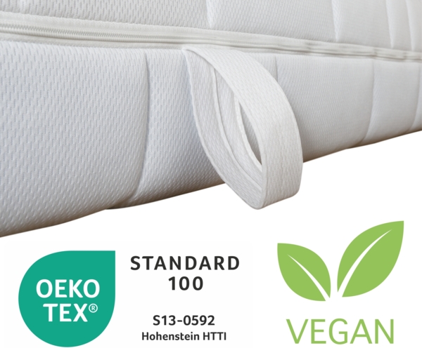 Komfortschaummatratze BeCo 2 Dreams, 2 in 1 Wendematratze mit soften Gelschaum Einlagen, 21 cm Komforthöhe, 7 ergonomische Liegezonen Größe 180 x 200 cm Härtegrad H2 (0 kg - 100 kg) Bild 8