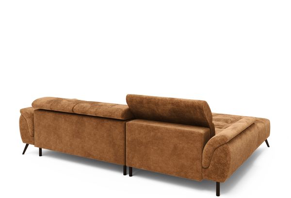 Ecksofa Ottomane links Chenille 286x184x79 rostfarben VALENTINA Bild 10