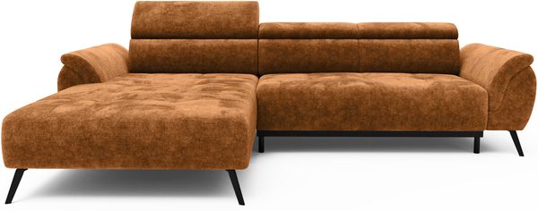 Ecksofa Ottomane links Chenille 286x184x79 rostfarben VALENTINA Bild 9