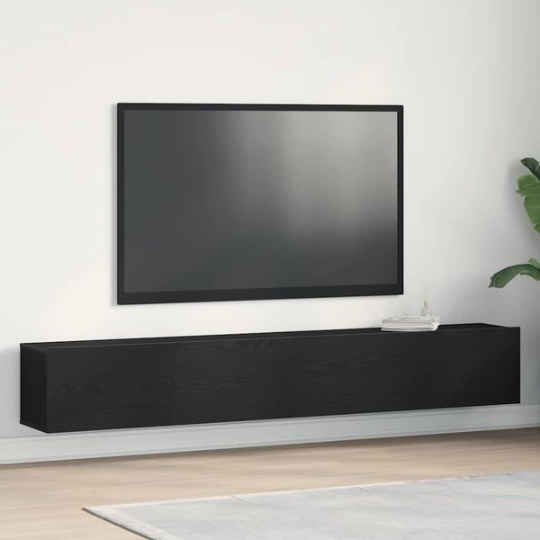 vidaXL TV-Schränk 2 pcs Schwarz 100 x 30 x 30 cm Holzwerkstoff 862106