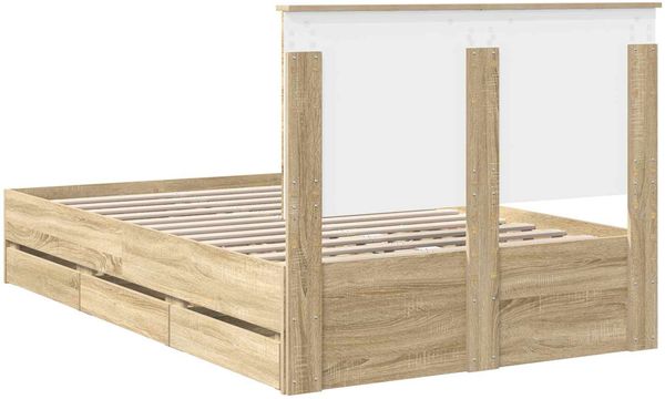 vidaXL Bettrahmen Sonoma-Eiche Ingenieurs Holz 3409477 Bild 10