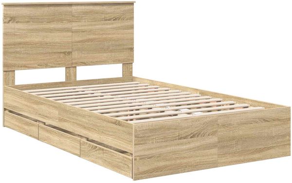 vidaXL Bettrahmen Sonoma-Eiche Ingenieurs Holz 3409477 Bild 4