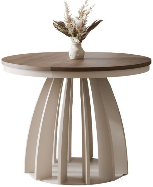Compleo Esstisch Runder Tisch, ausziehbar 100-180 cm SABO, Kaschmir (MADE IN EU)