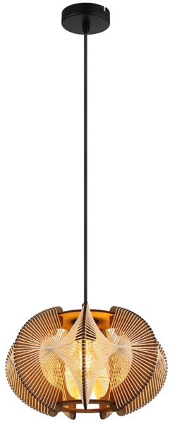 Hängeleuchte, Hanf, MDF, naturfarben, 1 flammig