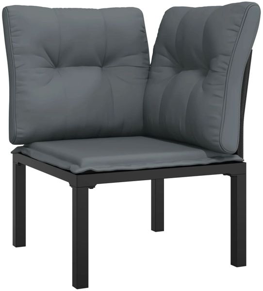 vidaXL 5-tlg. Garten-Lounge-Set Schwarz und Grau Poly Rattan 3187748 Bild 4