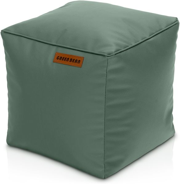 Green Bean® Sitzhocker aus Kunstleder - Pouf mit EPS Perlen Füllung - 40 x 40 cm - perfekte Ergänzung zum Sitzsack - Taubenblau