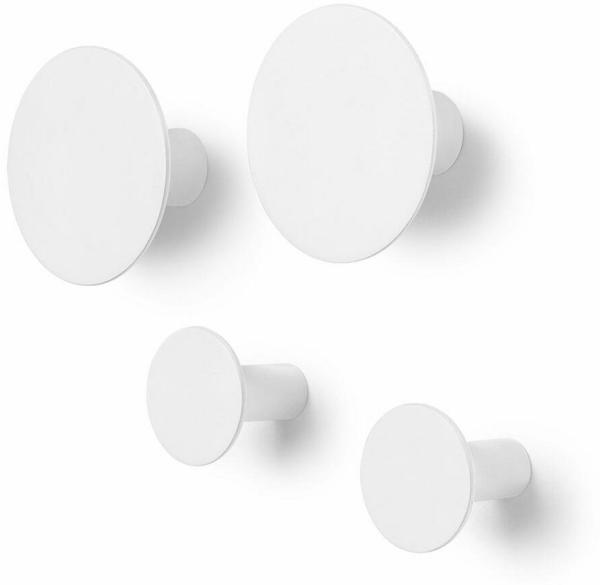 Blomus PONTO Set 4 Wandhaken, Haken, Garderobenhaken, Polystone, lily white, 65798