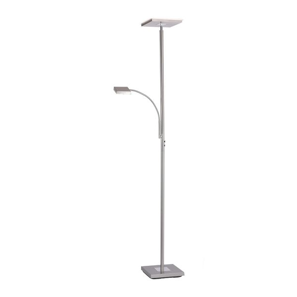 JUST LIGHT 11710-55 LED Stehleuchte Hans eckig mit Lesearm 3000K dimmbar Stahl