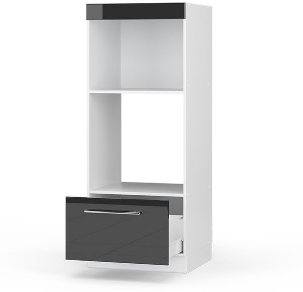 Mikrowellenschrank Fame-Line Anthrazit Hochglanz 60 cm offen Vicco Bild 4