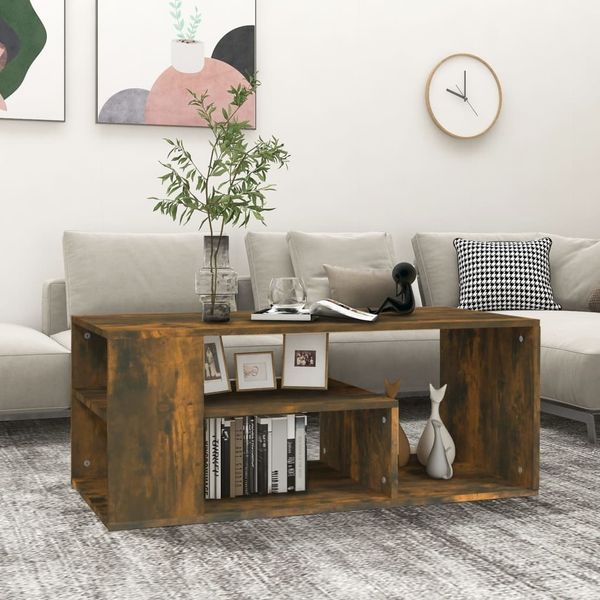 vidaXL Couchtisch Räuchereiche 100x50x40 cm Holzwerkstoff 815840