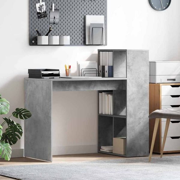 Schreibtisch, Bürotisch, Computertisch Beton Grau 108 x 55 x 103.5 cm Holzwerkstoff