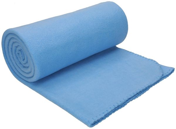 Wohndecke Luxus Fleecedecke Kuscheldecke Größe 130x170 cm Farbe hellblau, Betz, 180 g/m²