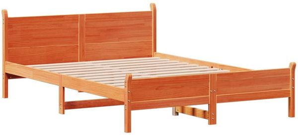 vidaXL Massivholzbett ohne Matratze Wachsbraun 120x200 cm Kiefernholz 3309775 Bild 5