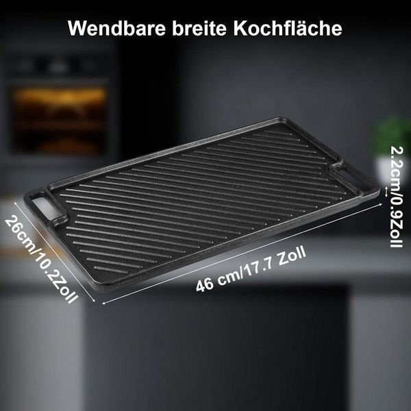 Youyijia Bratpfanne 2-teiliges Gusseisen Grill- & Bratpfannen Set