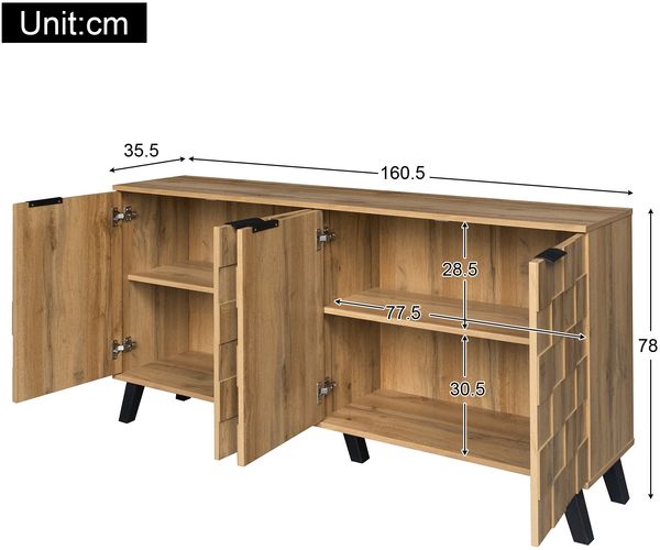 Sideboard 160,5x35,5x78 cm - Modernes Design mit strukturiertem Muster Bild 6
