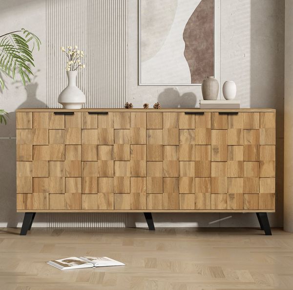 Sideboard 160,5x35,5x78 cm - Modernes Design mit strukturiertem Muster