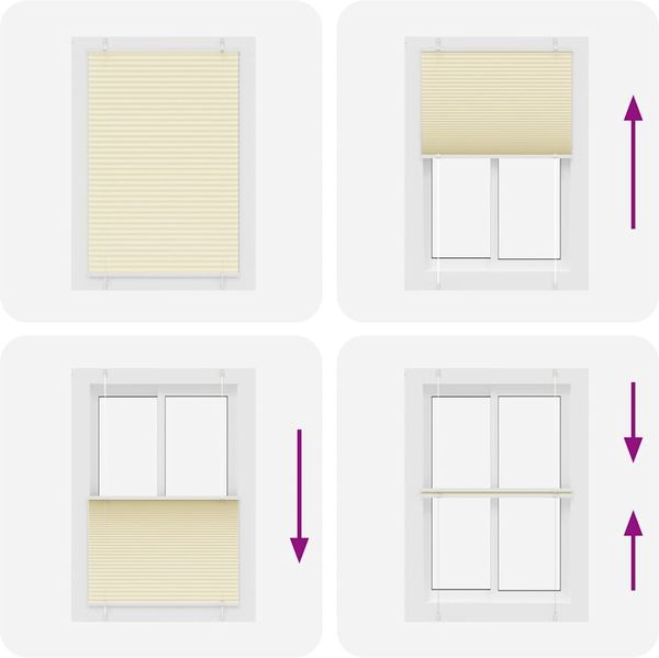 vidaXL Plissee Creme 100x100 cm Stoffbreite 99,4 cm Polyester 4015279 Bild 5