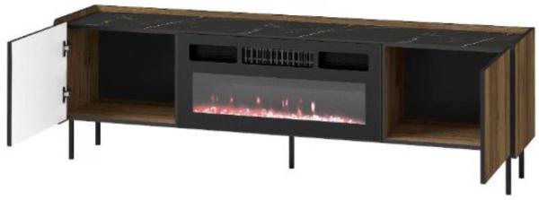 Compleo TV-Schrank zweitürig mit Elektrische Kamin COMO, Realistische LED-Flamme Modern Wohnzimmer Bild 2