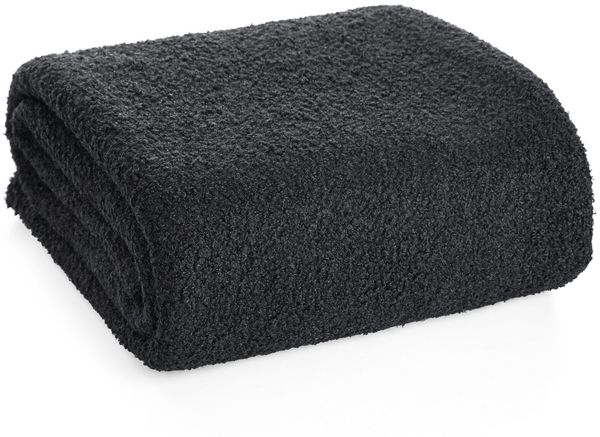 Sofadecke BOUCLE schwarz 220x200 cm schwarz