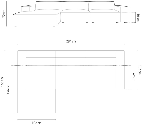 Micadoni Ecksofa Jodie 4-Sitzer Links Samt Bluvel Königsblau Bild 7