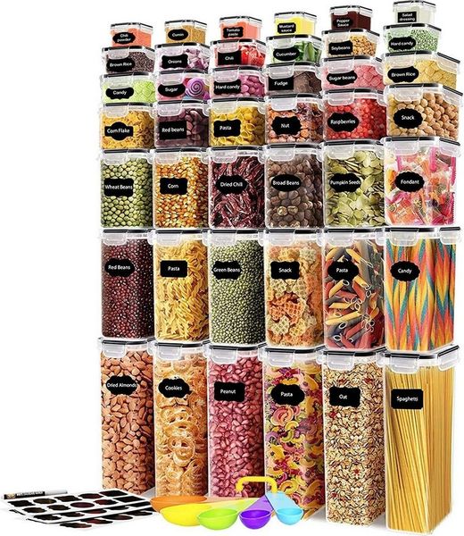 Simloveve Vorratsdose, (42 Stück Vorratsdosen Set, BPA-frei, 42-tlg, Plastik Aufbewahrungsbox mit Deckel Luftdicht), 2800ml, 2000ml, 1400ml, 800ml, Küche Aufbewahrung & Organisation