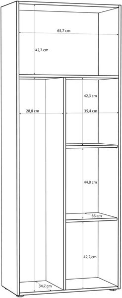 Forte NET306 moderner Mehrzweckschrank 70, schmaler Schrank, 2-türig, Holzwerkstoff, Flur, Diele, Kaschmir|Beige, 68,7 cm breit x 181,1 cm hoch x 36,5 cm tief Bild 7