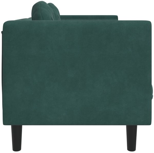 vidaXL Sofa mit Kissen 3-Sitzer Dunkelgrün Samt 372644 Bild 5