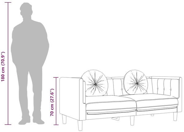vidaXL Sofa mit Kissen 3-Sitzer Dunkelgrün Samt 372644 Bild 10