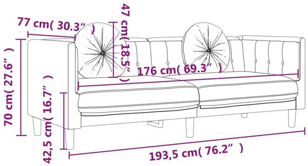 vidaXL Sofa mit Kissen 3-Sitzer Dunkelgrün Samt 372644 Bild 9