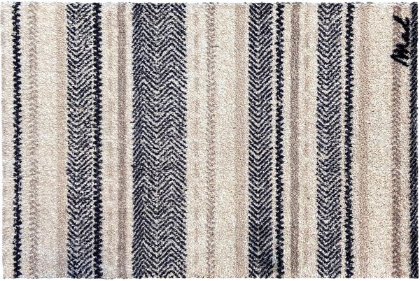 Mad about Mats Badematte IAN, Höhe 9 mm, rutschhemmend beschichtet, fußbodenheizunggeeignet, Polyamid, Rechteckig, Badteppich, Zickzack Muster, modern gestreift, weicher Flor