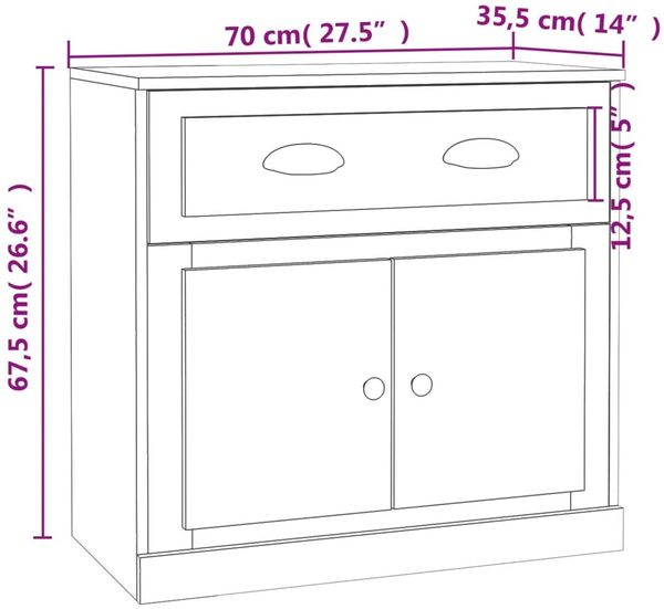vidaXL Sideboards 2 Stk. Weiß Holzwerkstoff 3185263 Bild 9