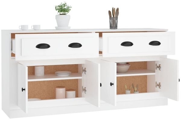 vidaXL Sideboards 2 Stk. Weiß Holzwerkstoff 3185263 Bild 5