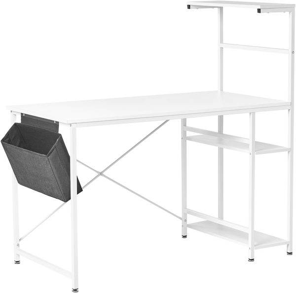 Schreibtisch ARAMINGO Weiß 120 cm 60 cm mit Stauraum
