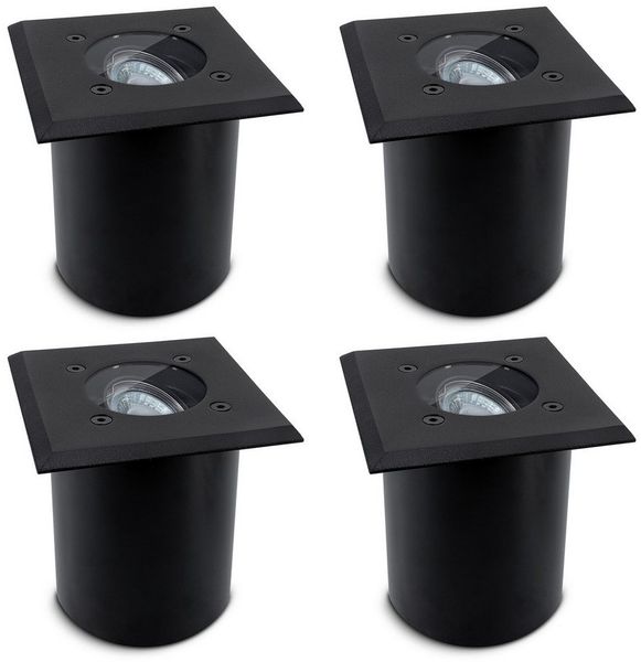 SSC-LUXon LED Gartenstrahler Bodeneinbaustrahler JUAVI quadratisch schwarz IP67 GU10 230V