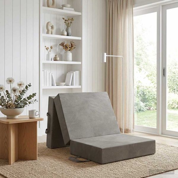 vidaXL Klappsofa Bett 75 x 63 x 45 cm Hellgrau 900143
