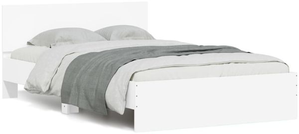Einzelbettgestell Design für Erwachsene mit Kopfteil Weiß 120x190 cm d3400e