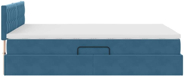 vidaXL Bett mit LED-Lichtleisten Dunkelblau 140 x 200 cm Samt 3371521 Bild 10