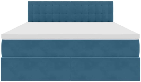vidaXL Bett mit LED-Lichtleisten Dunkelblau 140 x 200 cm Samt 3371521 Bild 7