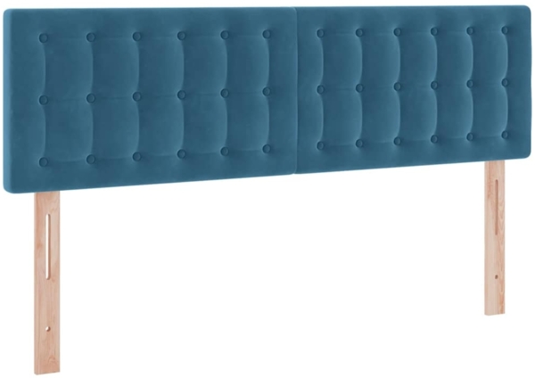 vidaXL Bett mit LED-Lichtleisten Dunkelblau 140 x 200 cm Samt 3371521 Bild 9