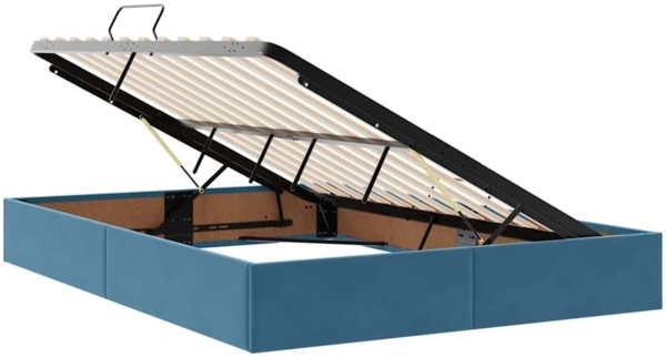 vidaXL Bett mit LED-Lichtleisten Dunkelblau 140 x 200 cm Samt 3371521 Bild 6