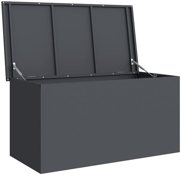 vidaXL Gartenlagerkissenbox Stahl 100 x 50,5 x 50 cm 220 Anthrazit 874562 Bild 5