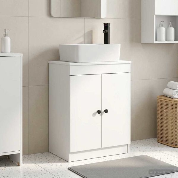 vidaXL Badezimmerschrank mit Waschbecken Weiß 54 x 35 x 83 cm 890130