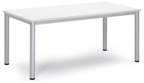 Soennecken Besprechungstisch 160x80x72cm Gestell silber Platte weiß